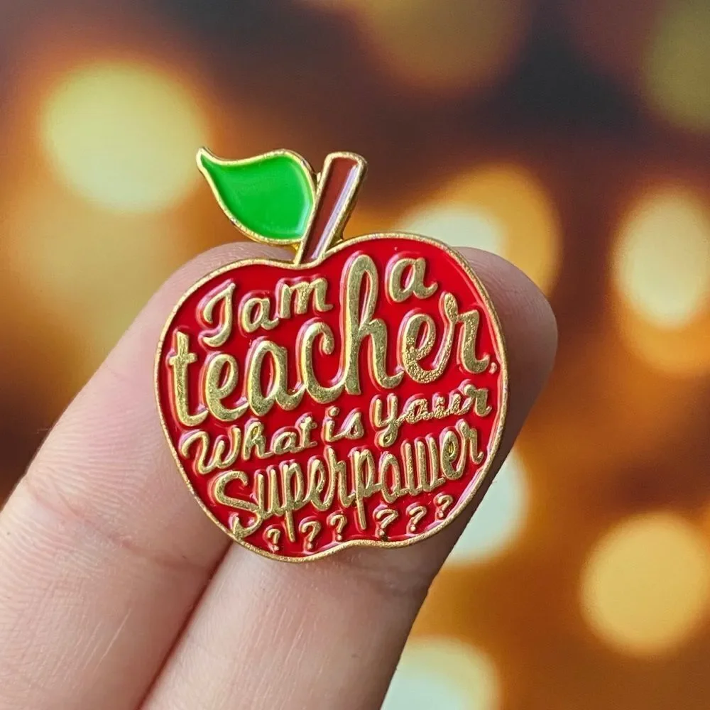 Teacher Red Apple Enamel Pin/ Brooch